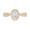 Thumbnail Image 4 of 1.00 CT. T.W. Oval Certified Diamond Frame Twist Shank Engagement Ring in 14K Gold (F/SI2)