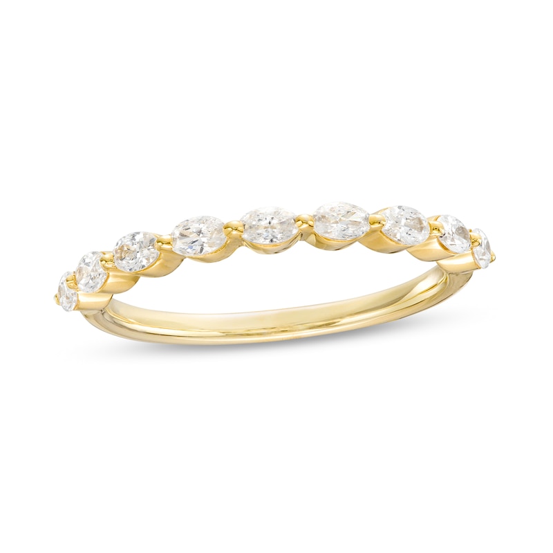 0.47 CT. T.W. Oval Diamond Nine Stone Anniversary Band in 14K Gold|Peoples Jewellers