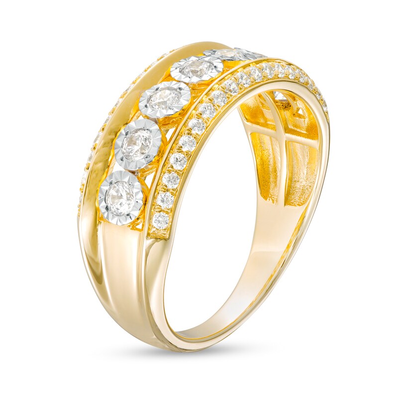 0.50 CT. T.W. Diamond Triple Row Anniversary Band in 10K Gold