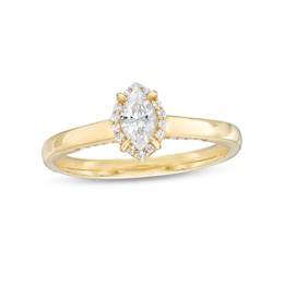 0.45 CT. T.W. Marquise Diamond Frame Engagement Ring in 14K Gold (I/I1)