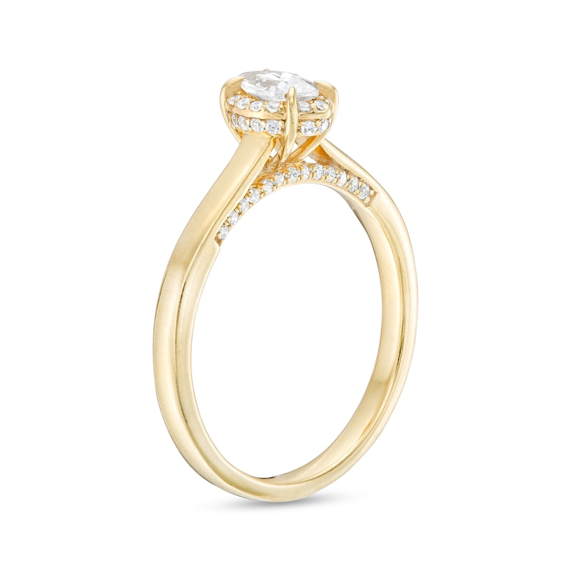 Main Image 3 of 0.45 CT. T.W. Marquise Diamond Frame Engagement Ring in 14K Gold (I/I1)