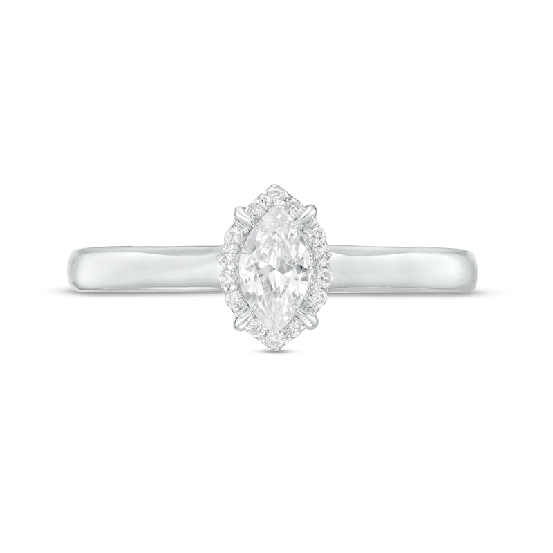 0.45 CT. T.W. Marquise Diamond Frame Engagement Ring in 14K White Gold (I/I1)