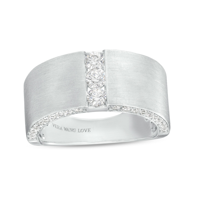 TRUE Lab-Created Diamonds by Vera Wang Love Men's 0.69 CT. T.W. Trio Wedding Band in 14K White Gold (F/VS2)|Peoples Jewellers