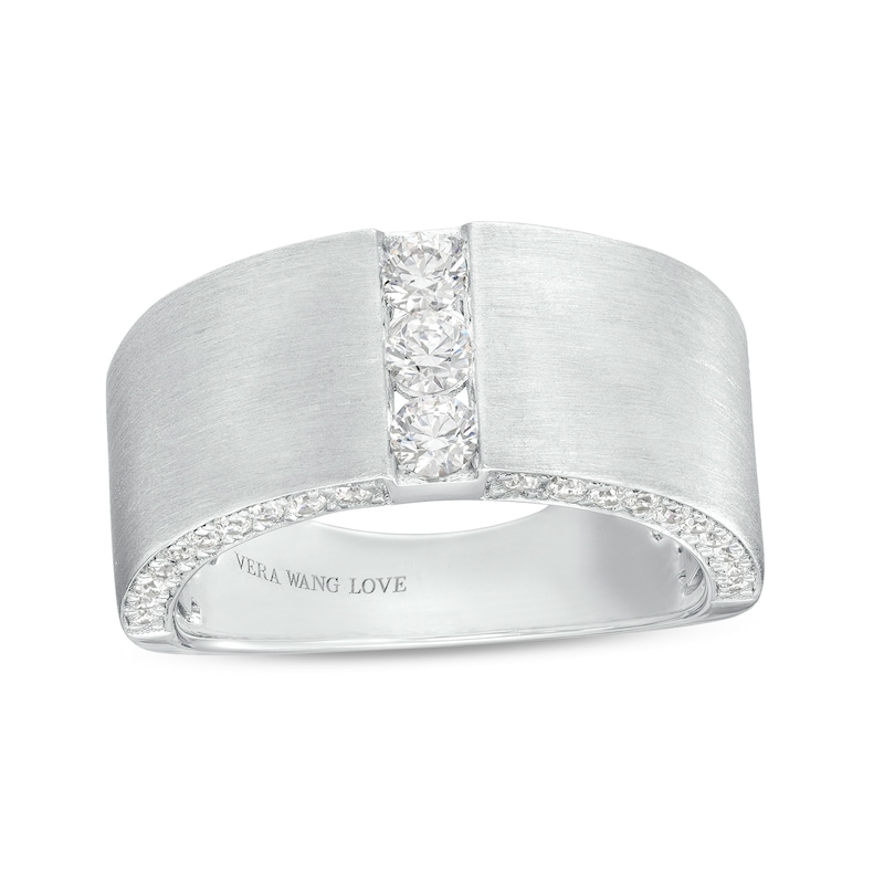 TRUE Lab-Grown Diamonds by Vera Wang Love Men's 0.69 CT. T.W. Trio Wedding Band in 14K White Gold (F/VS2)