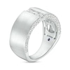 Thumbnail Image 2 of TRUE Lab-Created Diamonds by Vera Wang Love Men's 0.69 CT. T.W. Trio Wedding Band in 14K White Gold (F/VS2)