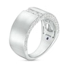 Thumbnail Image 3 of Vera Wang Men's 0.69 CT. T.W. Certified Lab-Grown Diamond Trio Wedding Band in 14K White Gold (F/VS2)