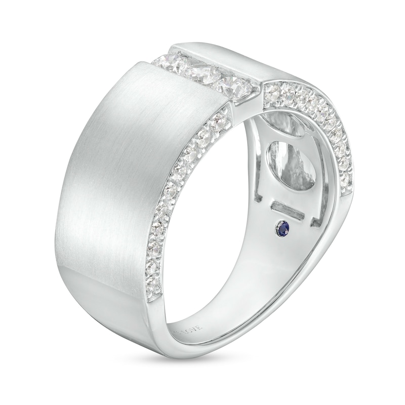 Main Image 3 of Vera Wang Men's 0.69 CT. T.W. Certified Lab-Grown Diamond Trio Wedding Band in 14K White Gold (F/VS2)