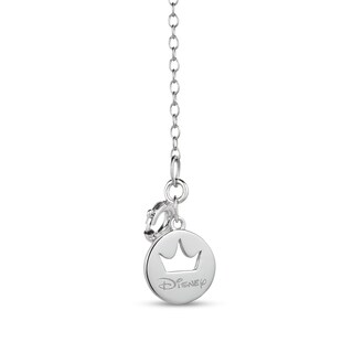 Enchanted Disney Jasmine Oval Swiss Blue Topaz and 0.145 CT. T.W. Diamond Moon Pendant in Sterling Silver and 10K Gold