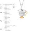 Thumbnail Image 2 of Enchanted Disney Belle 0.065 CT. T.W. Diamond Teacup Pendant in Sterling Silver and 10K Gold – 19"