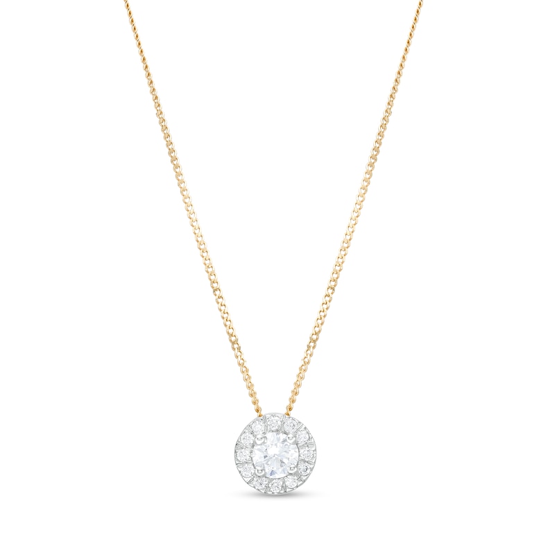 Trouvaille Collection CT. T.W. DeBeers®-Graded Diamond Frame Pendant in 14K Gold (F/I1
