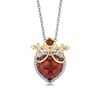 Thumbnail Image 1 of Enchanted Disney Snow White Heart-Shaped Garnet and 0.085 CT. T.W. Diamond Pendant in Sterling Silver and 10K Gold – 19"