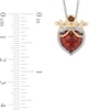 Thumbnail Image 2 of Enchanted Disney Snow White Heart-Shaped Garnet and 0.085 CT. T.W. Diamond Pendant in Sterling Silver and 10K Gold – 19"