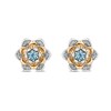 Thumbnail Image 2 of Enchanted Disney Jasmine Swiss Blue Topaz and 0.145 CT. T.W. Diamond Stud Earrings in Sterling Silver and 10K Gold