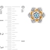 Thumbnail Image 3 of Enchanted Disney Jasmine Swiss Blue Topaz and 0.145 CT. T.W. Diamond Stud Earrings in Sterling Silver and 10K Gold