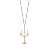 Enchanted Disney Belle 0.085 CT. T.W. Diamond Candlestick Pendant in Sterling Silver and 10K Gold - 19"