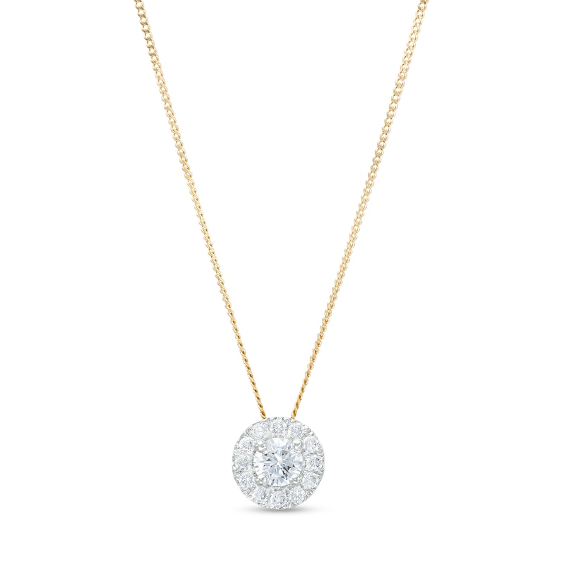 Main Image 1 of Trouvaille Collection 0.33 CT. T.W. DeBeers®-Graded Diamond Frame Pendant in 14K Gold (F/I1)