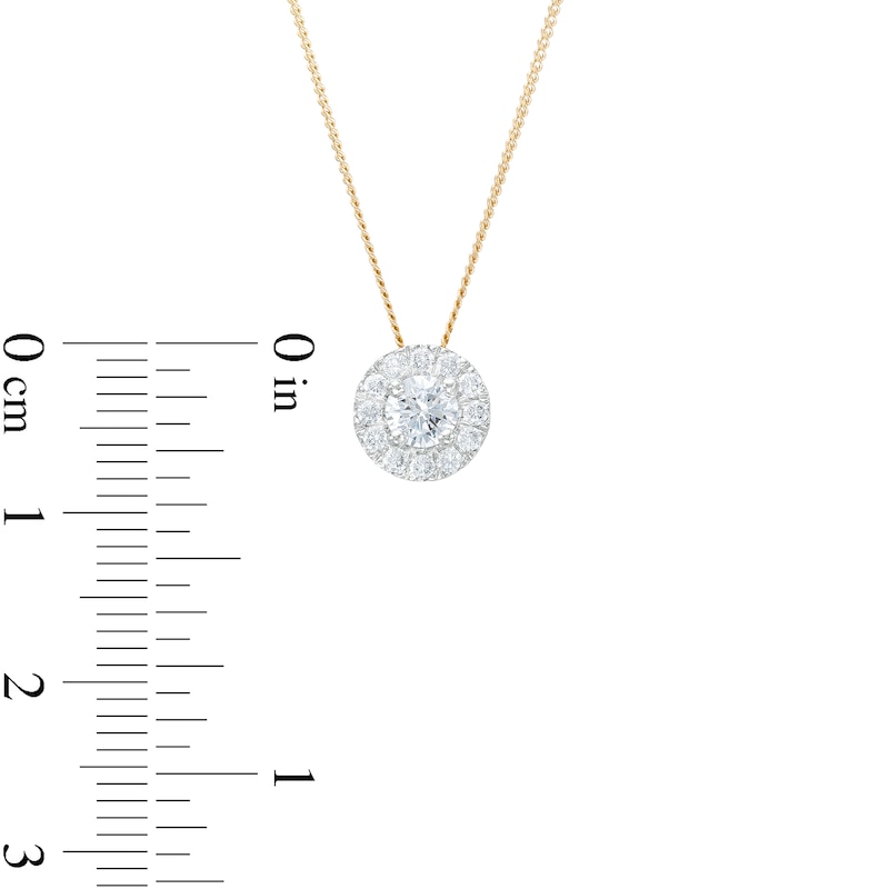 Main Image 3 of Trouvaille Collection 0.33 CT. T.W. DeBeers®-Graded Diamond Frame Pendant in 14K Gold (F/I1)