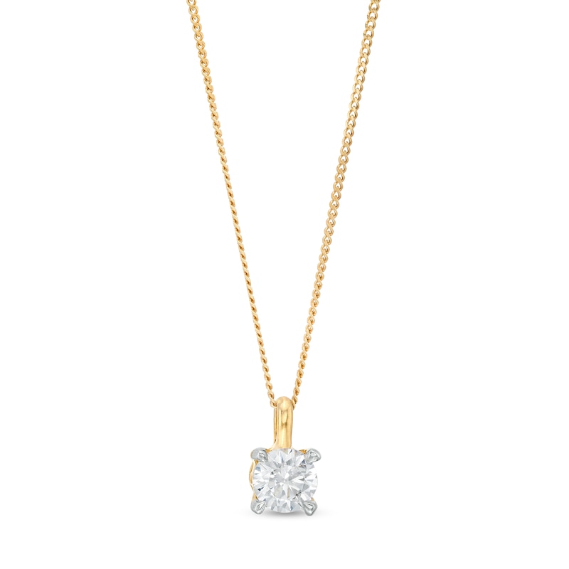 Main Image 1 of Trouvaille Collection 0.50 CT. DeBeers®-Graded Diamond Solitaire Pendant in 14K Gold (F/I1)