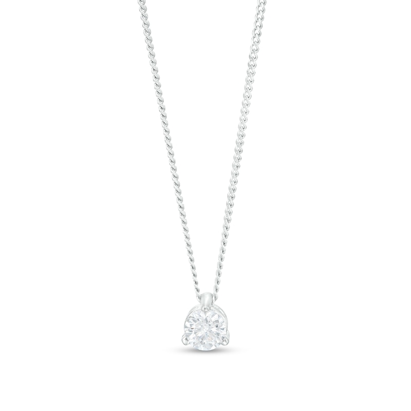 0.20 CT. Certified Canadian Diamond Solitaire Pendant in 14K White Gold (I/I2)