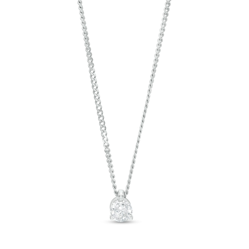 0.10 CT. Certified Canadian Diamond Solitaire Pendant in 14K White Gold (I/I2)