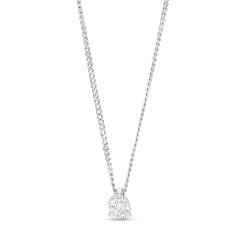 Main Image 1 of 0.10 CT. Certified Canadian Diamond Solitaire Pendant in 14K White Gold (I/I2)
