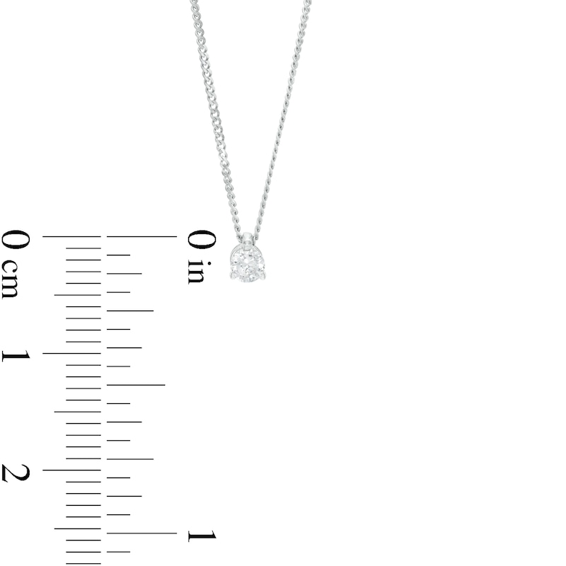 Main Image 4 of 0.10 CT. Certified Canadian Diamond Solitaire Pendant in 14K White Gold (I/I2)