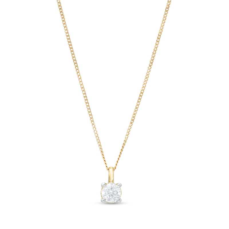 Main Image 1 of Trouvaille Collection 0.30 CT. DeBeers®-Graded Diamond Solitaire Pendant in 14K Gold (F/I1)