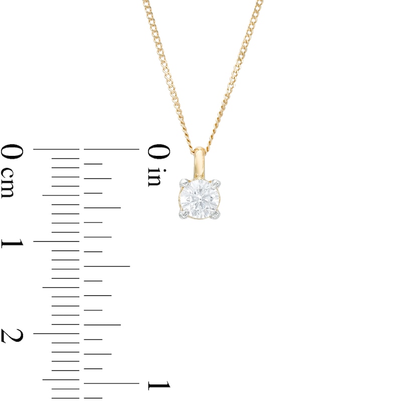 Main Image 3 of Trouvaille Collection 0.30 CT. DeBeers®-Graded Diamond Solitaire Pendant in 14K Gold (F/I1)