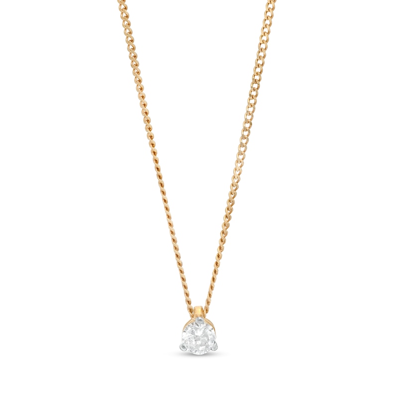 0.10 CT. Certified Canadian Diamond Solitaire Pendant in 14K Gold (I/I2)