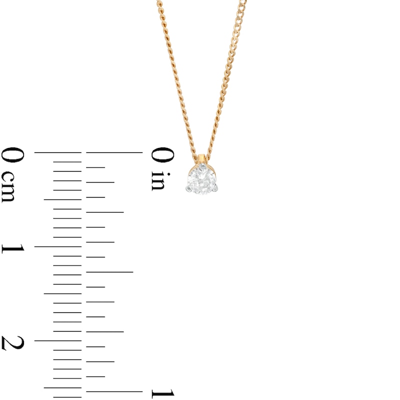 0.10 CT. Certified Canadian Diamond Solitaire Pendant in 14K Gold (I/I2)