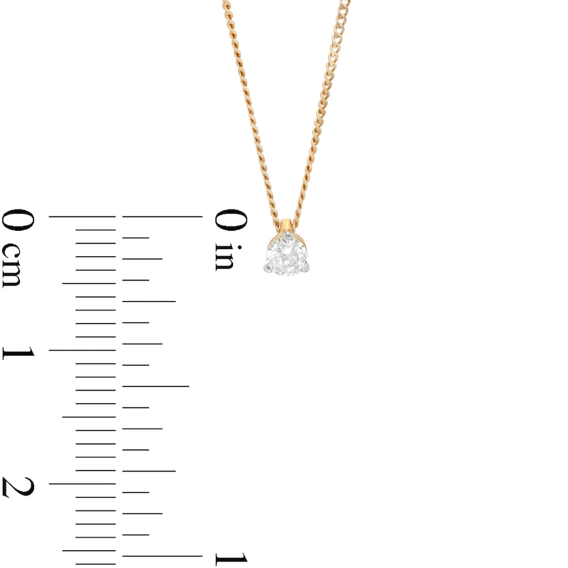 Main Image 3 of 0.10 CT. Certified Canadian Diamond Solitaire Pendant in 14K Gold (I/I2)