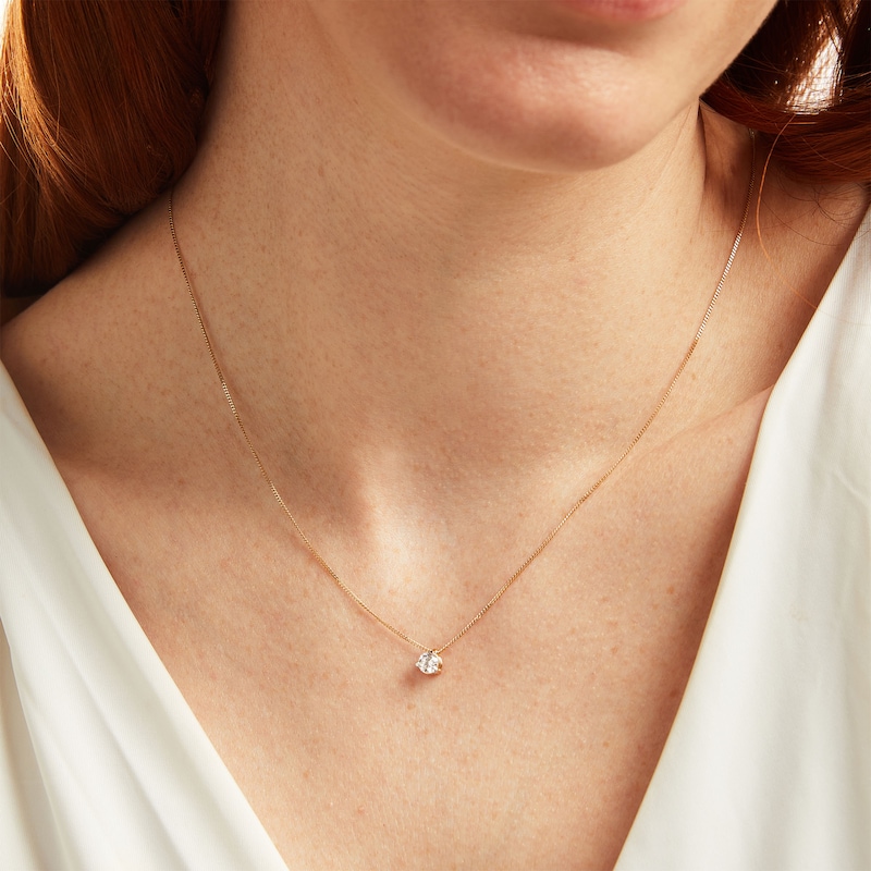 Main Image 2 of 0.20 CT. Certified Canadian Diamond Solitaire Pendant in 14K Gold (I/I2)
