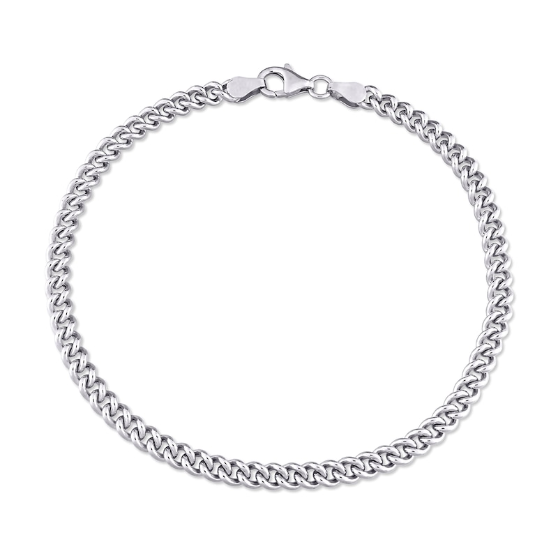 Main Image 1 of 4.4mm Curb Chain Anklet in Sterling Silver - 9"