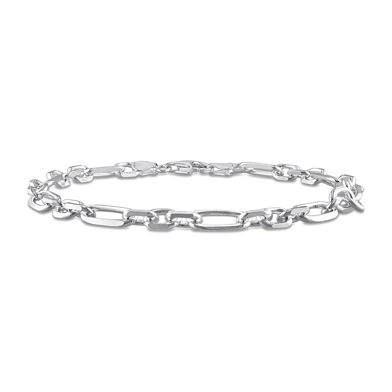 6.0mm Figaro Chain Anklet in Sterling Silver - 9"|Peoples Jewellers