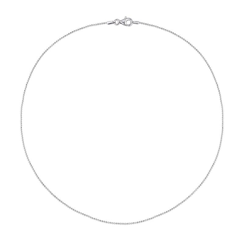 Main Image 3 of 1.0mm Bead Chain Necklace in Sterling Silver - 16"