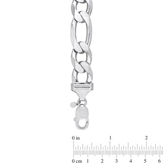 Ladies' 14.5mm Figaro Chain Bracelet in Sterling Silver - 9"