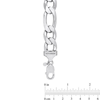 Ladies' 14.5mm Figaro Chain Bracelet in Sterling Silver - 9"