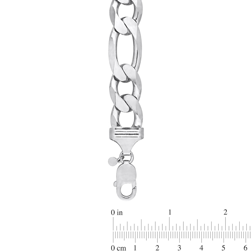 Ladies' 14.5mm Figaro Chain Bracelet in Sterling Silver - 9"
