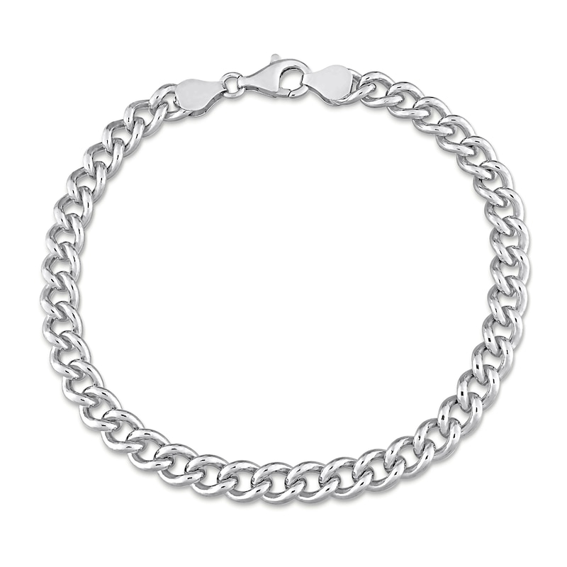 Main Image 1 of 6.5mm Curb Chain Anklet in Sterling Silver - 9"