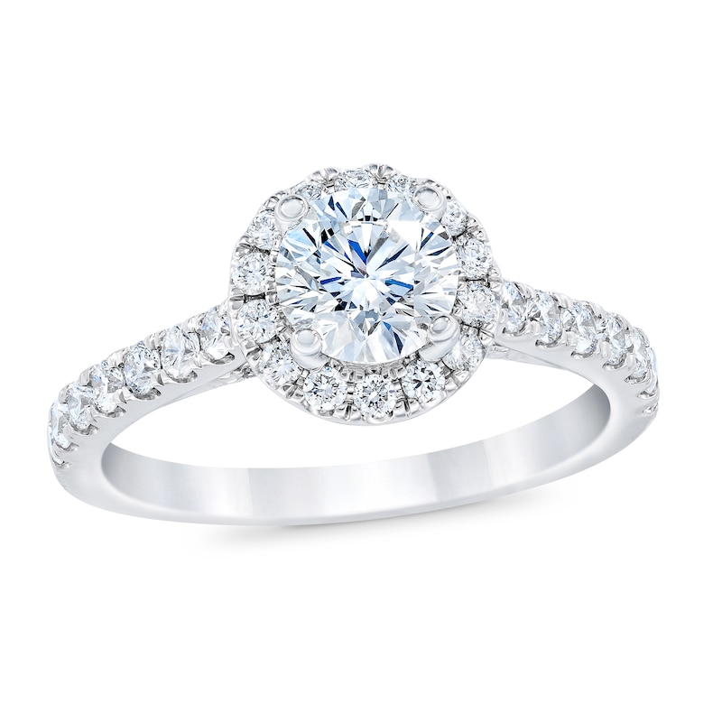 Main Image 1 of Royal Asscher® 1.25 CT. T.W. Diamond Frame Engagement Ring in 14K White Gold