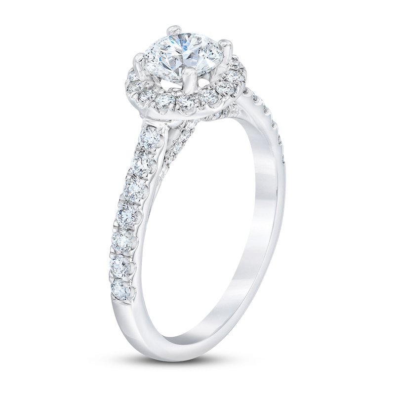 Main Image 2 of Royal Asscher® 1.25 CT. T.W. Diamond Frame Engagement Ring in 14K White Gold