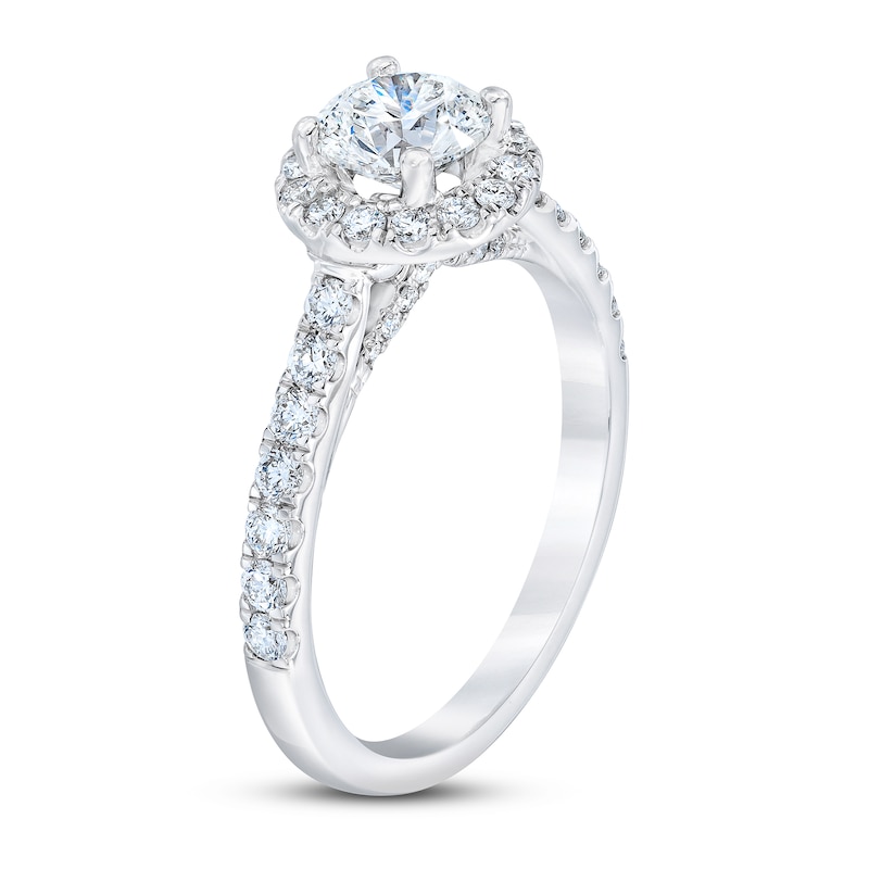 Royal Asscher® 1.25 CT. T.W. Diamond Frame Engagement Ring in 14K White Gold