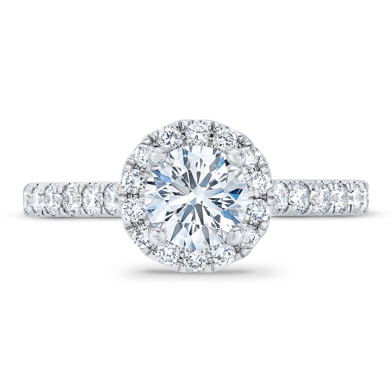 Main Image 3 of Royal Asscher® 1.25 CT. T.W. Diamond Frame Engagement Ring in 14K White Gold
