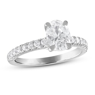 Royal Asscher® CT. T.W. Oval Diamond Engagement Ring in 14K White Gold
