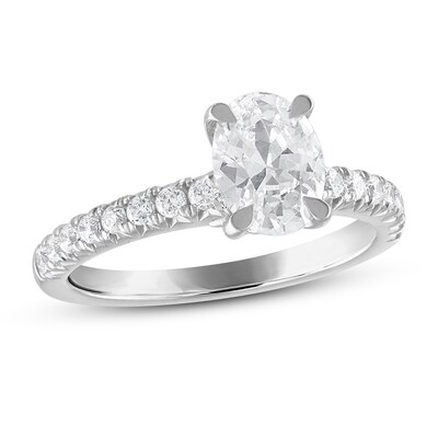 Royal Asscher® CT. T.W. Oval Diamond Engagement Ring in 14K White Gold