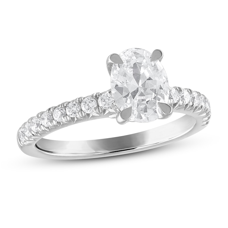 Royal Asscher® CT. T.W. Oval Diamond Engagement Ring in 14K White Gold