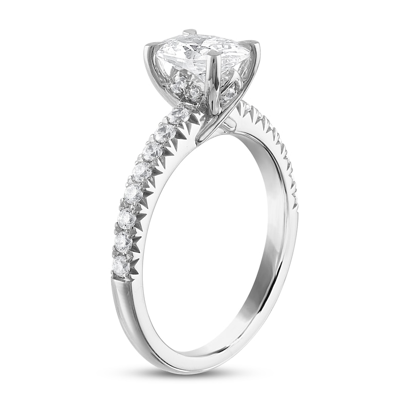 Royal Asscher® 1.29 CT. T.W. Oval Diamond Engagement Ring in 14K White Gold