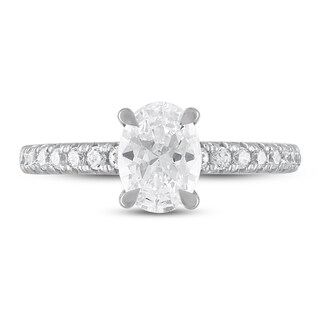 Royal Asscher® CT. T.W. Oval Diamond Engagement Ring in 14K White Gold