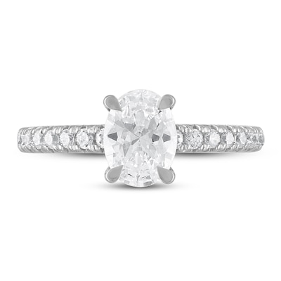 Royal Asscher® CT. T.W. Oval Diamond Engagement Ring in 14K White Gold