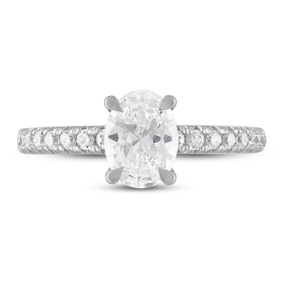 Royal Asscher® CT. T.W. Oval Diamond Engagement Ring in 14K White Gold